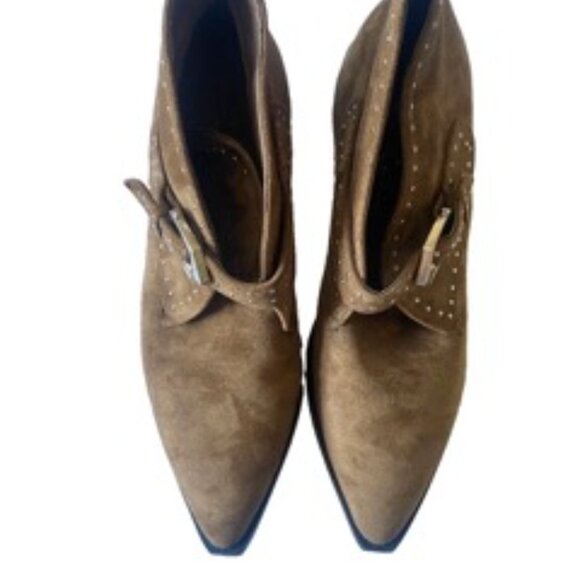 Seven7 Brown Dallas Faux Suede Boot Studded Ankle Bootie Suede Women'sSize 11 - Picture 6 of 8